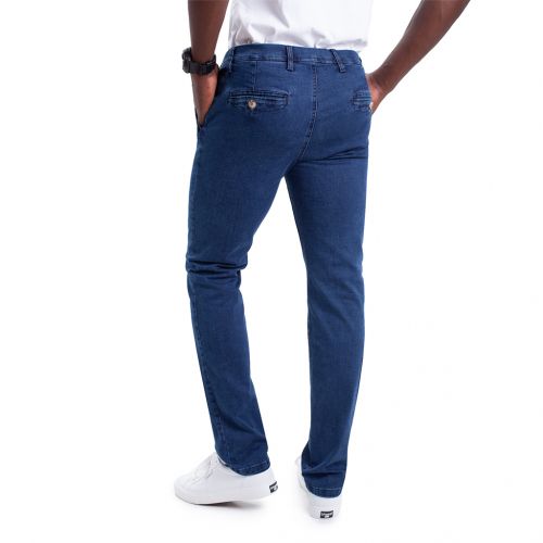 Color denim azul medio - Pantalón TCH Sport tipo chino sin pinzas en tejido vaquero de Algodón con lycra REGULAR