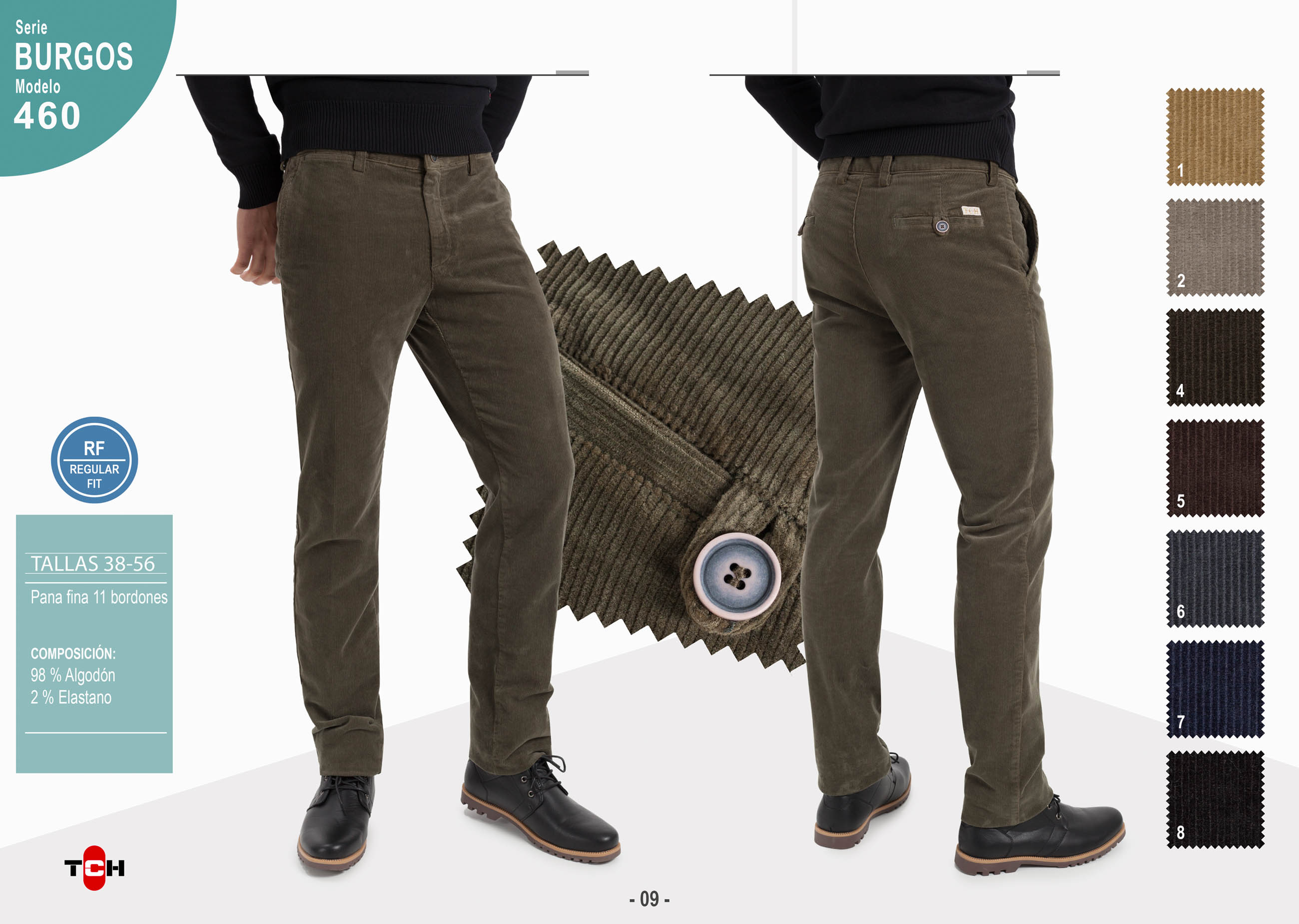 Comprar Pantalón TCH tipo chino fabricado en Pana fina elástica en España