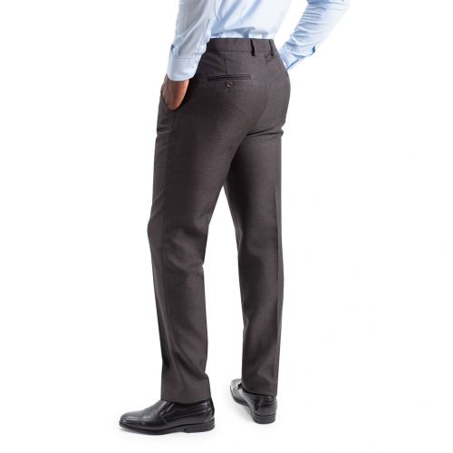 VERDE OSCURO - Pantalón TCH de vestir clásico en tejido de facil planchado de poliester, sin pinzas delanteras. Pantalón para hombre de estilo elegante clásico de vestir, con 2 bolsillos traseros de doble vivo. Disponible en 4 colores, muy cómodo y agradable de llevar todo el año. Línea Regular Fit.