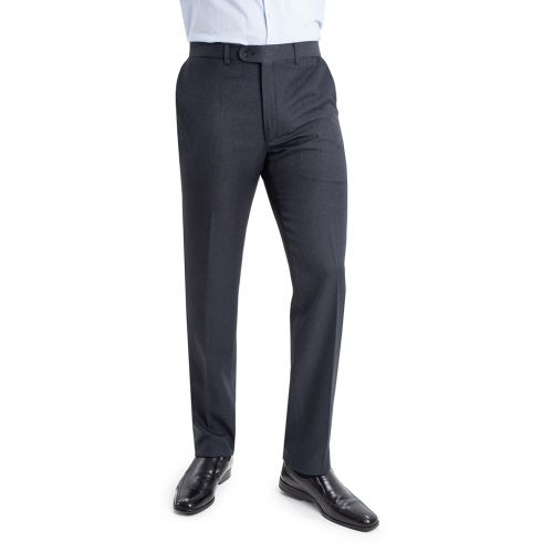 AZUL MARINO - Pantalón TCH de vestir clásico en tejido de facil planchado de poliester, sin pinzas delanteras. Pantalón para hombre de estilo elegante clásico de vestir, con 2 bolsillos traseros de doble vivo. Disponible en 4 colores, muy cómodo y agradable de llevar todo el año. Línea Regular Fit.