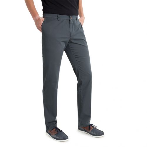 color gris oscuro - Pantalón TCH sport chino, fabricado en gabardina fina elástica algodón con lycra REGULAR