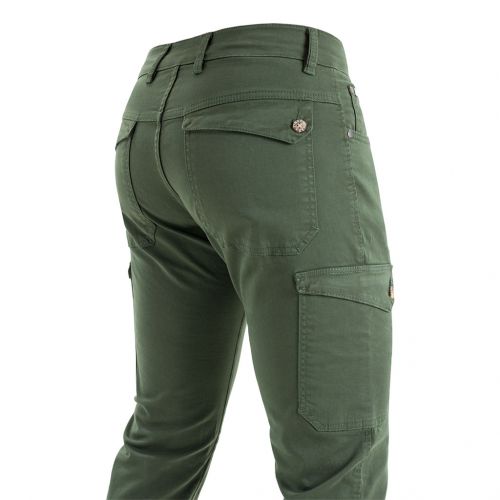 Color verde kaki - Pantalón TCH de aventura multi-bolsillos en tejido de algodón elástico. Línea Regular Fit.
