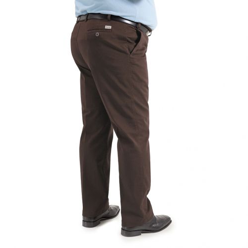 Color marrón chocolate - Pantalón TCH sport chino para chico hombre en tallas grandes, fabricado en gabardina fina elástica algodón con lycra REGULAR