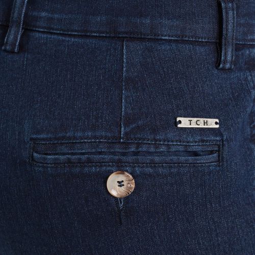 denim azul - Pantalón de hombre TCH Casual Sport de tallas grandes, tipo chino tejido vaquero denim azul de  algodón, poliester con lycra REGULAR fabricado en España.