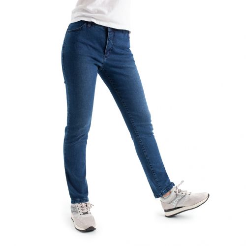 color azul vaquero lavado oscuro - Pantalón vaquero TCH Jeans elástico ajustado de mujer fabricado en tejido denim oscuro de algodón con Lycra.