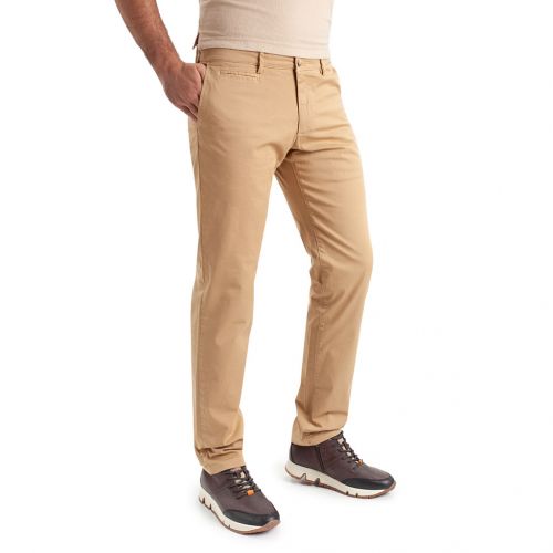 Color cámel beig medio - Pantalón TCH Sport tipo chino en colores en Algodón fino con lycra elástico. Slim fit