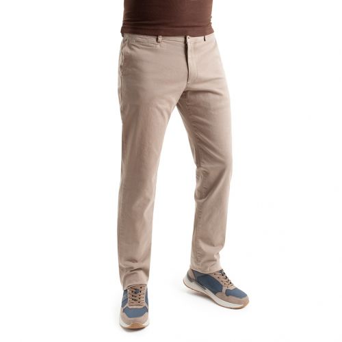 Color beig medio - Pantalón TCH Sport tipo chino en colores en Algodón con lycra elástico. Slim fit